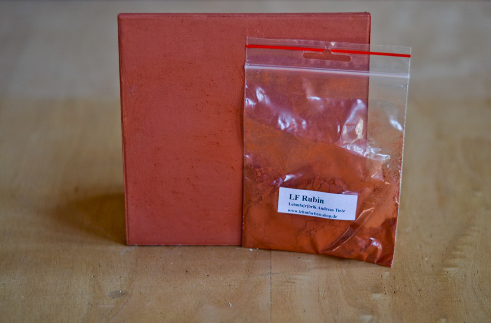 Bild 1 von Lehmfarbe Rubin 2.0 (Rot-Braun) samtrau  / (Menge) 0,5 kg